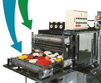 人上下連動ハサミ込みコンベヤーのイメージ